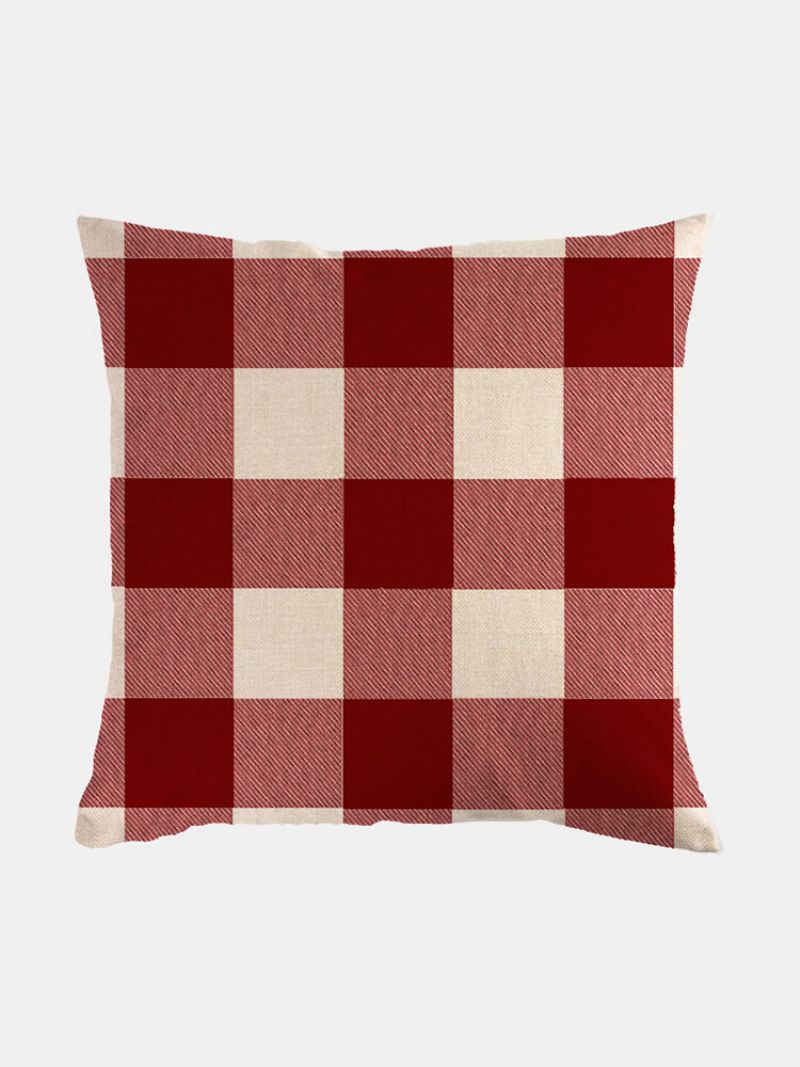 1 Kom. Seoska Kuća Buffalo Plaid Klasični Karirani Uzorak Lanena Jastučnica Kućna Sofa Art Decor Bacita