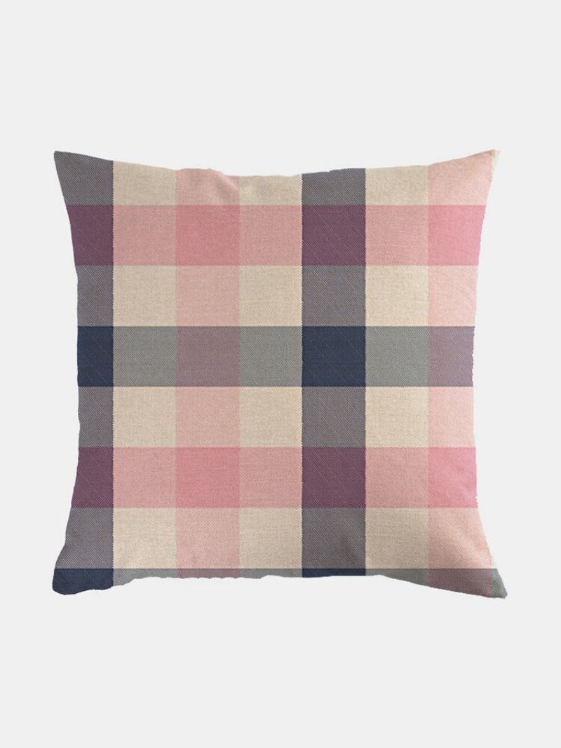 1 Kom. Seoska Kuća Buffalo Plaid Klasični Karirani Uzorak Lanena Jastučnica Kućna Sofa Art Decor Bacita