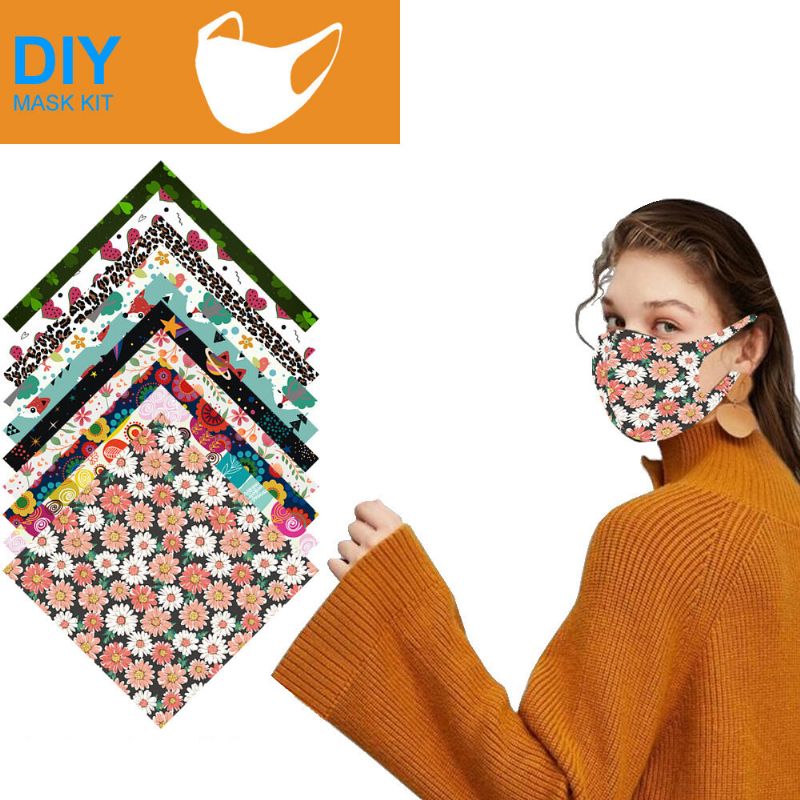 10 Komada Materijala Diy Modne Maske Otporne Na Prašinu Domaće S Printom Elastične Od Tkanine