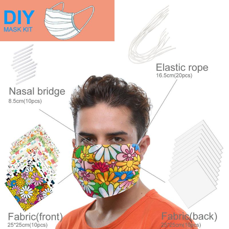 10 Komada Materil Diy Maske Slatka Pamučna Elastična Užad S Printom Uže S Elastičnom Trakom