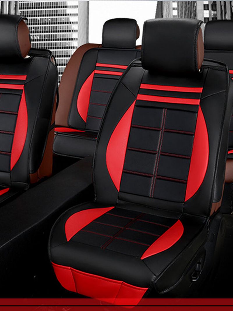 11 Komada Black & Red Leather Deluxe Edition Jastuci Za Presvlake Za Autosjedalice Za Univerzalni Automobil 5