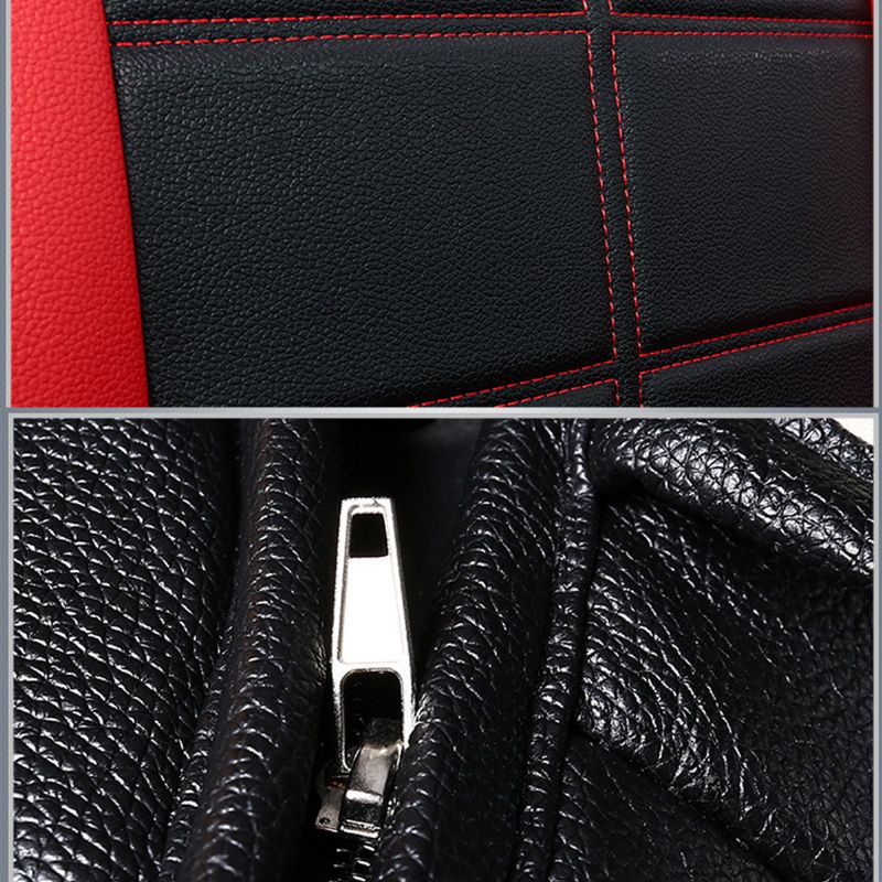 11 Komada Black & Red Leather Deluxe Edition Jastuci Za Presvlake Za Autosjedalice Za Univerzalni Automobil 5