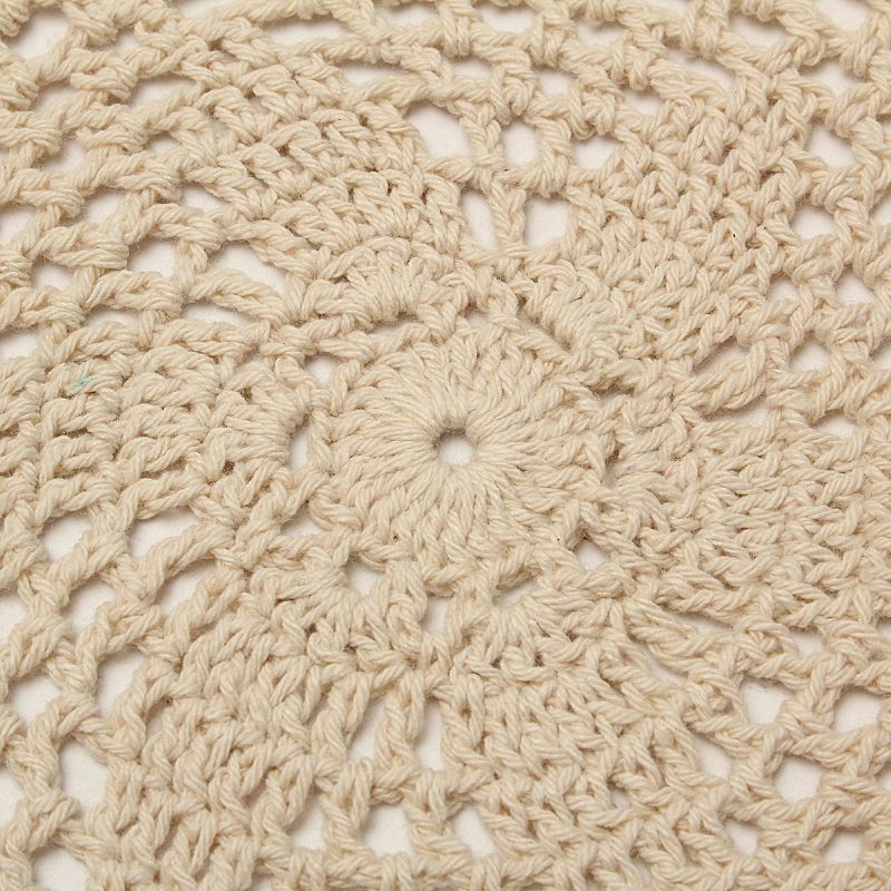 12 Komada 20 cm Vintage Bež Pamučni Ulošci Ručno Heklani Podmetači Čipka Aplikacija