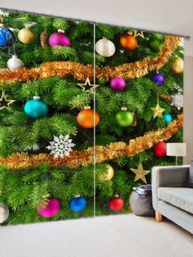150x166cm Modna Kuglica Za Božićno Drvce Od Poliesterske Zavjese Za Kupaonicu S Kukama