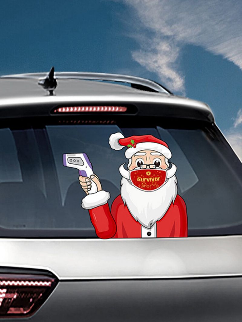 1pc Božićni Djed Mraz Nosi Masku Naljepnica Brisača Uklonjive Naljepnice Za Stražnje Vjetrobransko Staklo Automobila