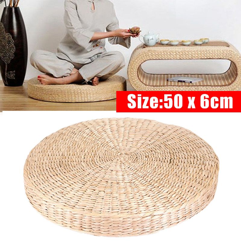 50 X 6 cm Debeo Okrugli Pouf Tatami Podloga Za Meditaciju Od Prirodne Slame Jastuk Podna Prostirka Za Jogu Pletena