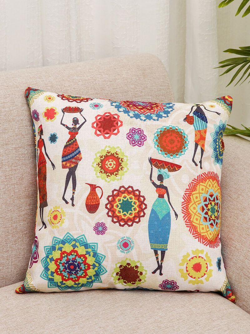 Afrički Indijski Narodni Stil Ispis Platna Jastučnica Kućni Kauč Art Decor Sjedalo