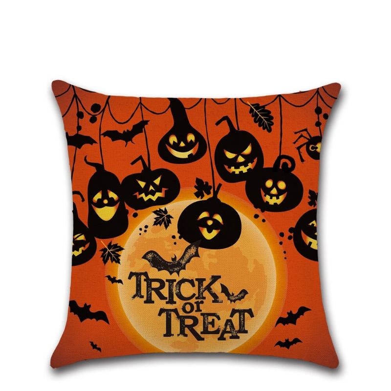 Crtani Halloween Festival S Uzorkom Bundeve Lanene Jastučnice Kućni Kauč Uredske Mekane