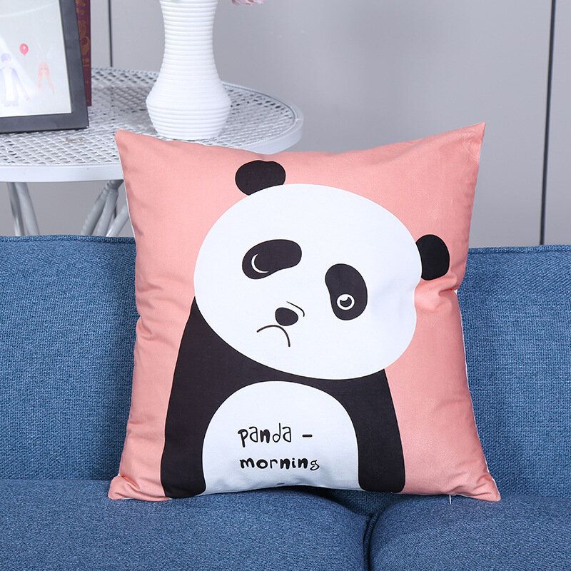 Crtani Panda S Printom Lanena Pamučna Jastučnica Jastučnice Mekane Na Dodir Kućni Kauč Ured