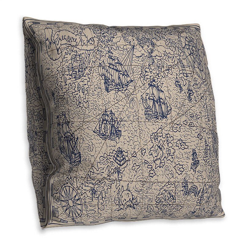 Dvostrana Vintage Pomorska Karta Jastučnica Kućni Kauč Uredski Mekani Jastučnici Art Decor