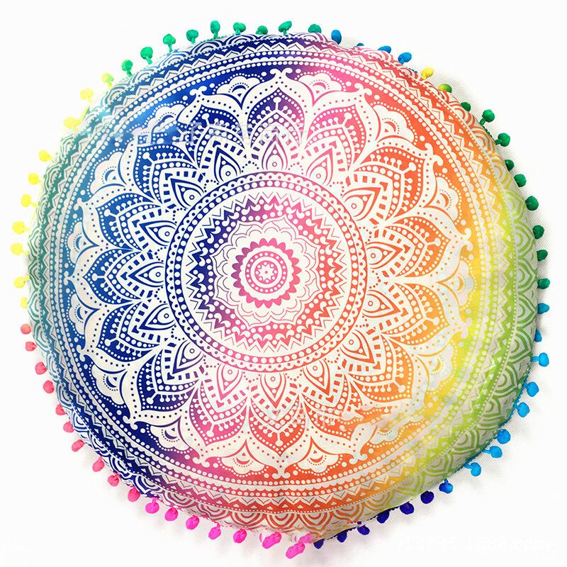 Gradijent Bohemian Floral Mandala Okrugla Navlaka Za Jastuk Za Kućnu Spavaću Sobu Sofa Art Decor