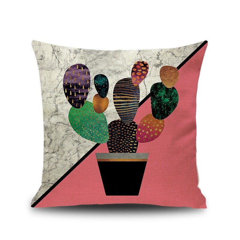 Ins Nordic Pineapple Cactus Geometric Style Lanene Jastučnice Kućni Kauč Art Decor Sjedala