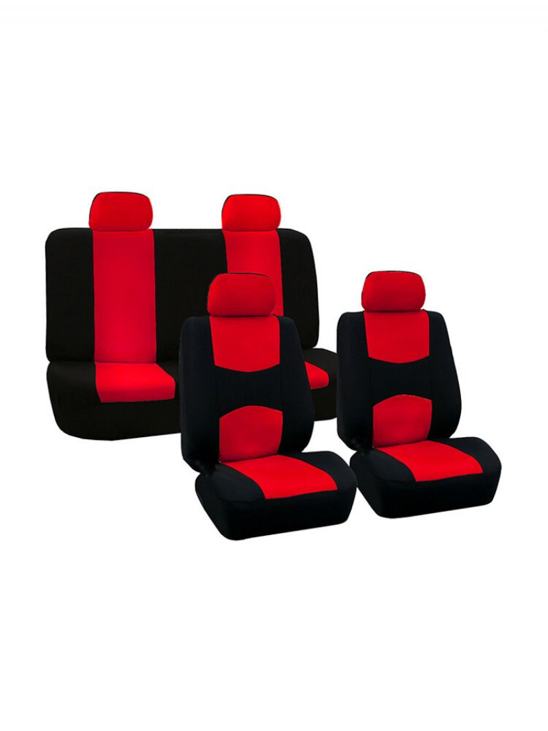 Navlake Za Automobilska Sjedala Crvena Crna Cijeli Set S Podlogom Za Pojas Na Volanu Naslonom Za Glavu