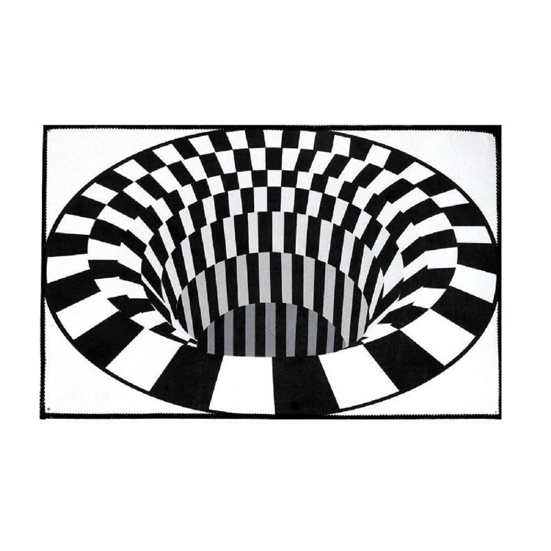 Ouniman Shaggy Rectangle Area Rug Creative 3d Modern Accent Rugs Crno-bijeli Karirani Suvremeni Tepih Protiv Klizanja Luksuzni Perivi Kauč Za Dnevnu Blagovaonicu Kućna Spavaća Soba Podna Prostirka