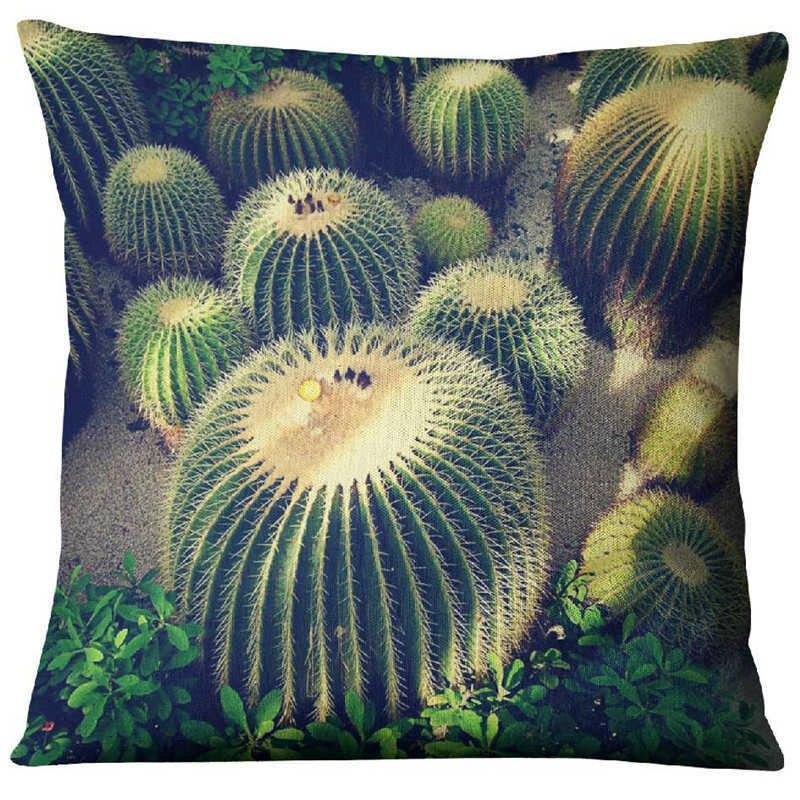 Succulent Cactus Lanena Jastučnica Kućna Tkanina Sofa Desert Green Jastuk