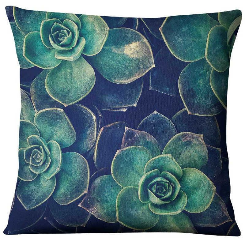 Succulent Cactus Lanena Jastučnica Kućna Tkanina Sofa Desert Green Jastuk