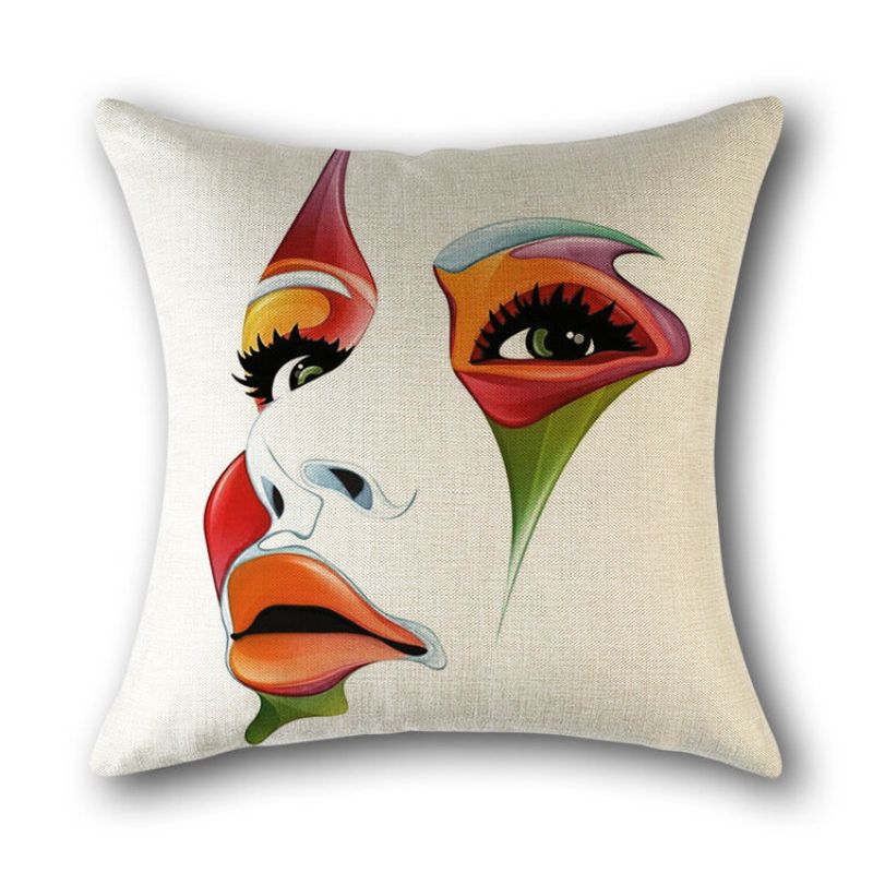 Umjetničko Žensko Joker Lice Lanena Pamučna Jastučnica Kućna Sofa Sjedalo Bacita Art Decor