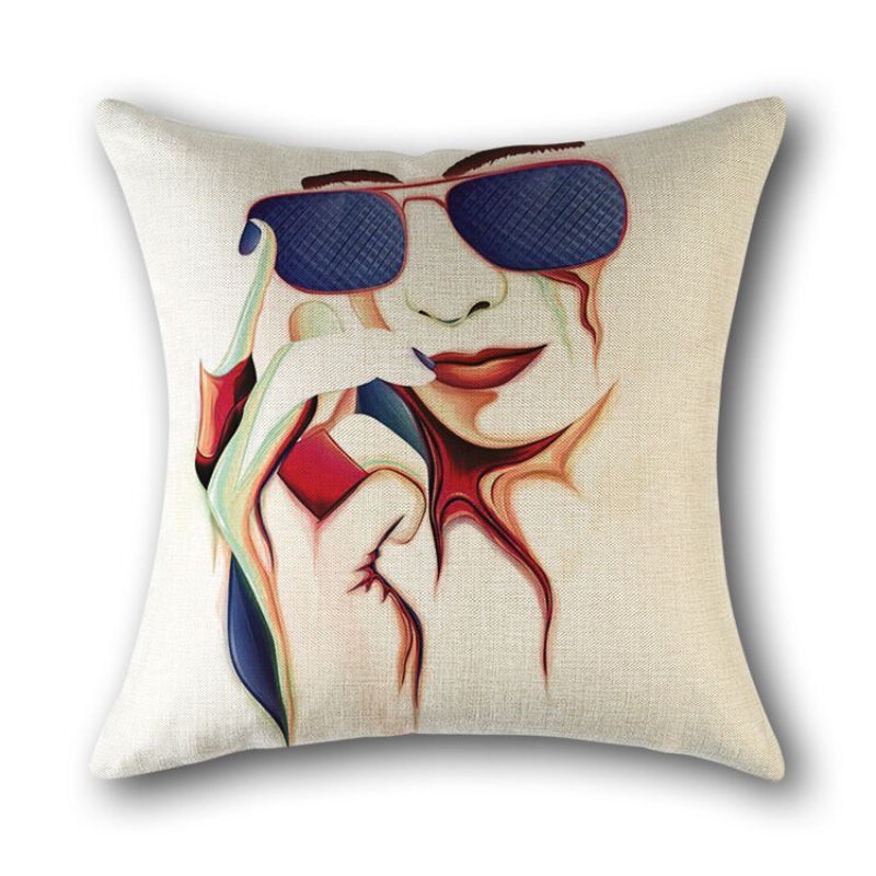 Umjetničko Žensko Joker Lice Lanena Pamučna Jastučnica Kućna Sofa Sjedalo Bacita Art Decor
