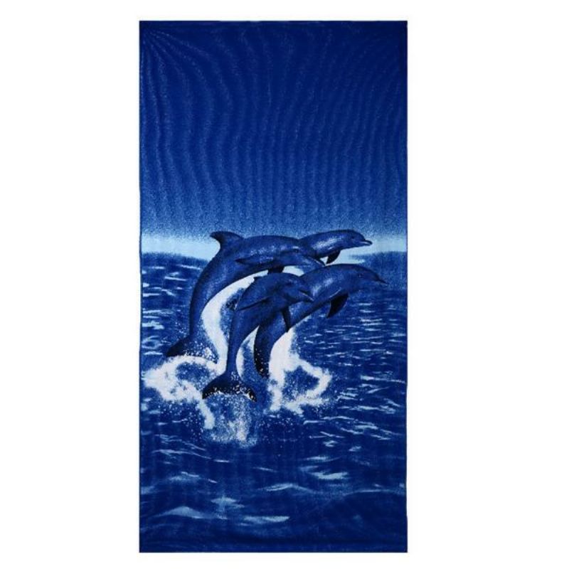 Upijajući Ručnici Za Plažu Od Mikrovlakana 70x150 cm S Printom Plavog Dupina I Pingvina Brzo Sušeći Ručnik Za Kupanje
