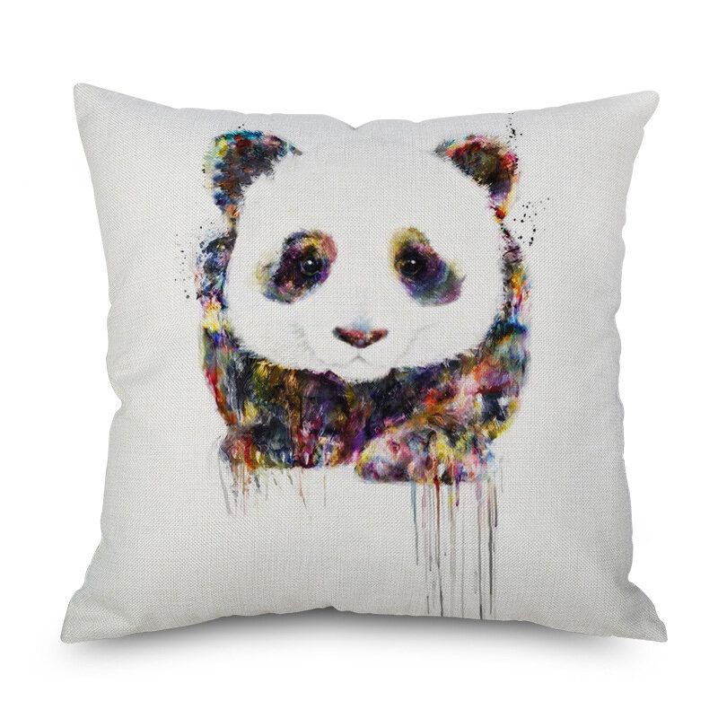 Vodene Boje Panda Print Pamučna Posteljina Jastučnice Kućni Kauč Automobilske