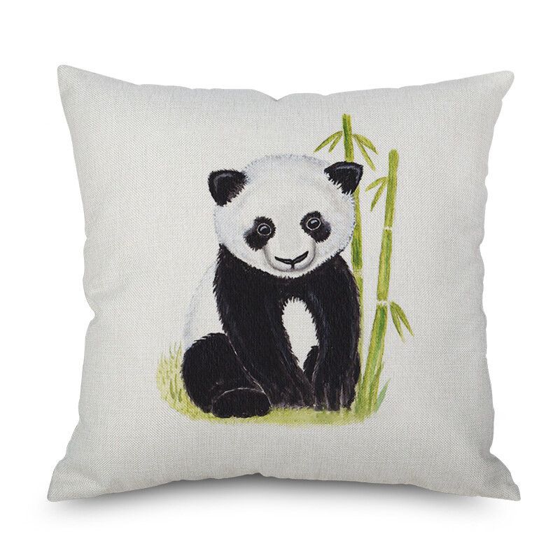 Vodene Boje Panda Print Pamučna Posteljina Jastučnice Kućni Kauč Automobilske