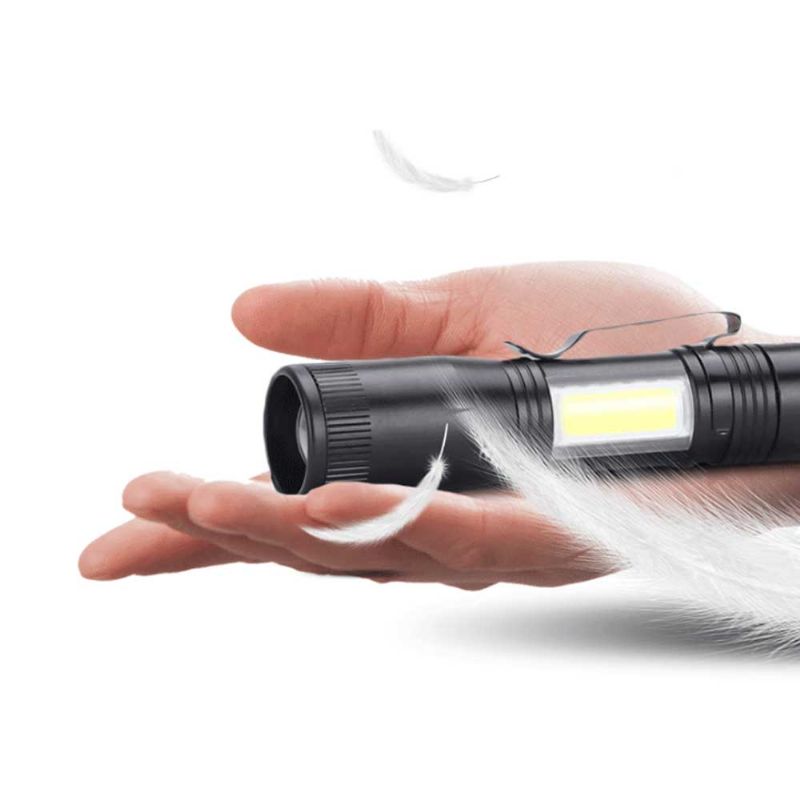 Mini Bljeskalica Za Vanjsku Rasvjetu Led Jako Svjetlo Aa Baterija Q5 Kopča Za Olovku Za Zumiranje Cob Radno Bočna Svjetiljka
