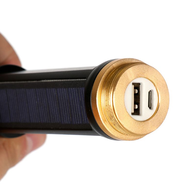 Nova Solarna Svjetiljka Led Litijska Baterija T6. Jaka Čekić Za Hitne Slučajeve Usb Punjiva Od Aluminijske Legure Za Bijeg
