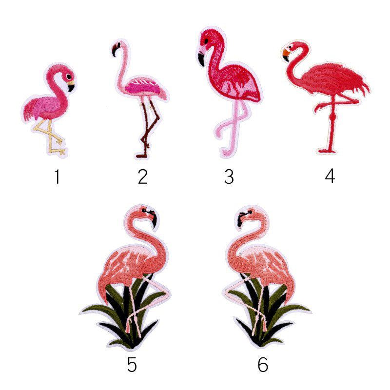 1 Kom Crveno-bijeli Vez Flamingo Tkanina Pasta / Diy Odjeća Ukrasi Dodaci Flaster