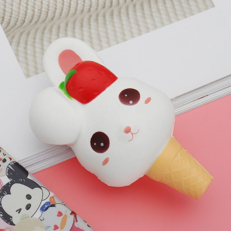 Kawaii Rabbit Ice Cream Squishy Slow Rising S Pakiranjem Kolekcija Poklon