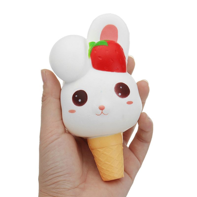 Kawaii Rabbit Ice Cream Squishy Slow Rising S Pakiranjem Kolekcija Poklon