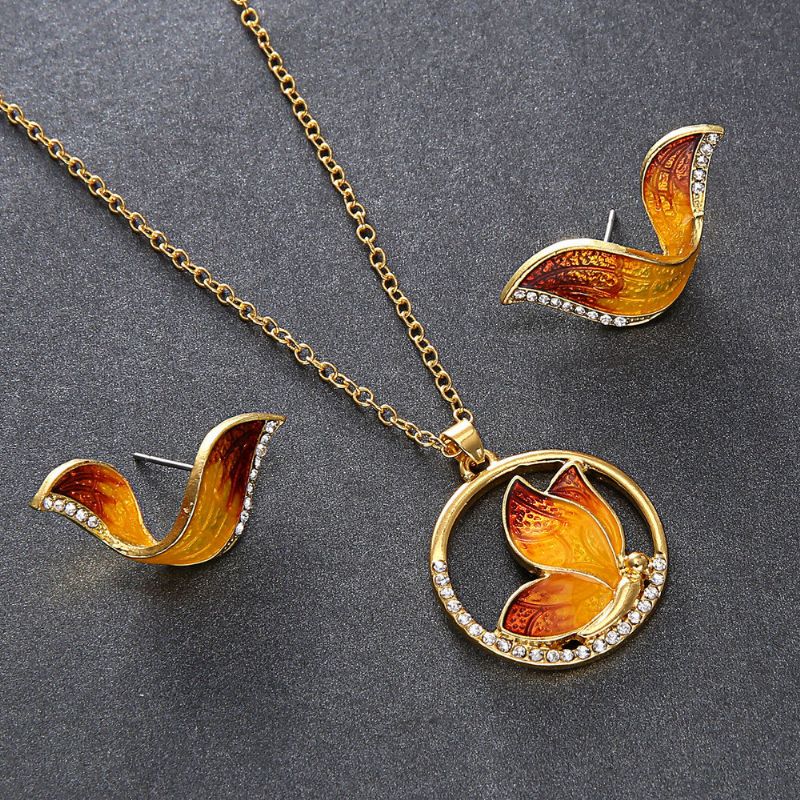 Luksuzni Leptirovi Privjesci Ogrlice Leptirova Krila Naušnice Elegantan Set Nakita Poklon Za Žene
