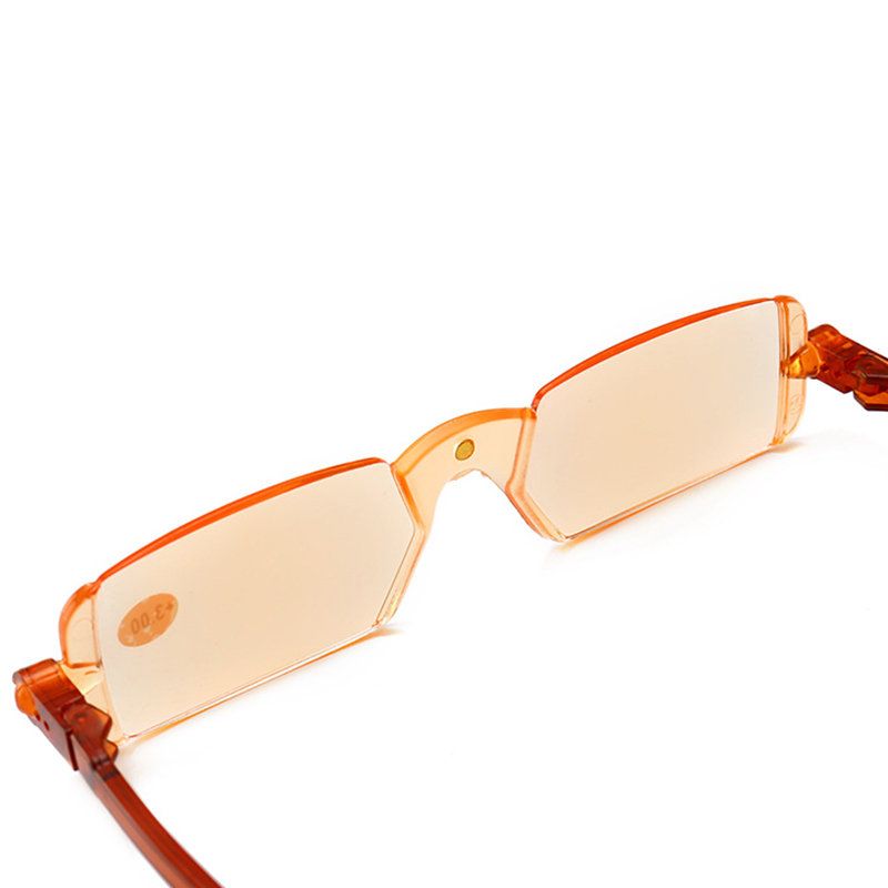 Muškarci Žene Nove Sklopive Rotirajuće Anti-plave Prijenosne Modne Prozirne Naočale Za Čitanje Bez Okvira