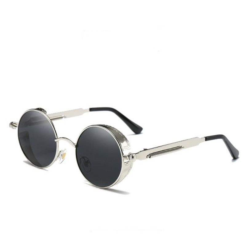 Muškarci Žene Okrugle Leće Metalni Okvir Uv400 Steampunk Podesive Polarizirane Sunčane Naočale
