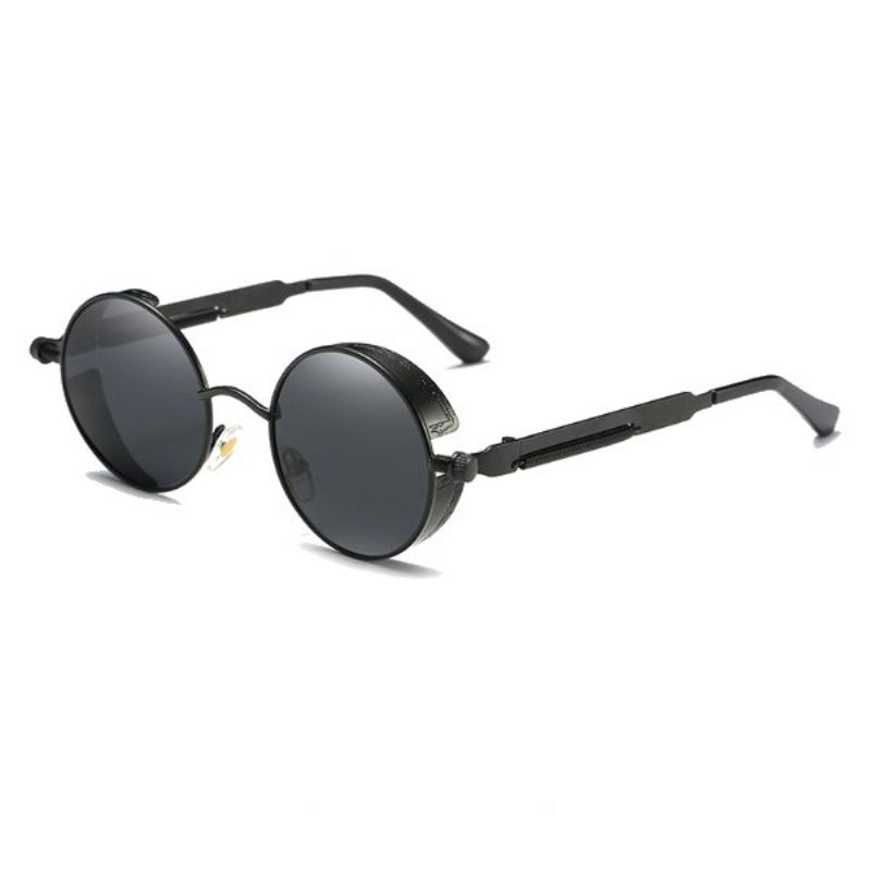 Muškarci Žene Okrugle Leće Metalni Okvir Uv400 Steampunk Podesive Polarizirane Sunčane Naočale