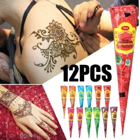 Set Dugotrajne Svjetlucave Paste Za Tetoviranje Od 12 Komada Privremena Krema Za Tetovaže Za Body Art