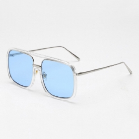Unisex Retro Ravno Ogledalo Kvadratni Veliki Okvir Prozirne Sunčane Naočale Za Žene