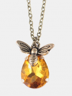 Vintage Ogrlice S Privjescima Od Kristalne Pčele Zlatne Od Medonosne Za Žene
