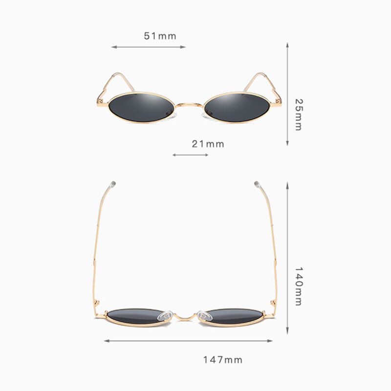 Ženske Vintage Ovalne Modne Sunčane Naočale Uv400 S Metalnim Okvirom Za Plažu Na Otvorenom