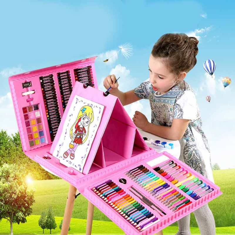 Dječja Višestruka Olovka Za Slikanje U Akvarelu Kist Odijelo S Pločom Za Crtanje Prijenosni Kompletni Šareni Alati Za Za Djecu