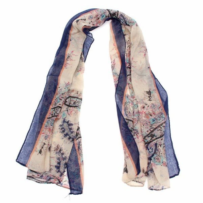 Žene Lady Flowers Voile Mekani Dugi Šal Šal Omotan Oko Vrata