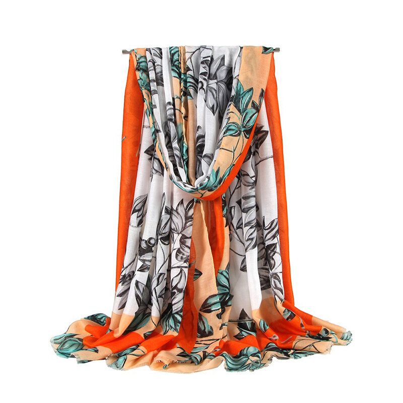 Ženski Mekani Cvjetni Print Bohemia Putovanje Plaža Krema Za Sunčanje Etnički Vintage Vogue Svileni Šal Šal
