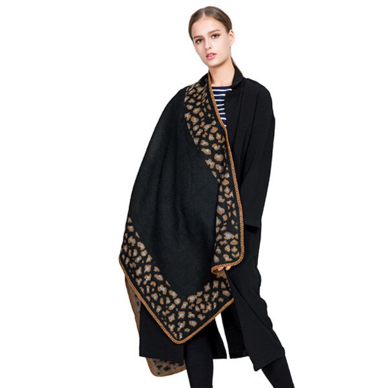 Ženski Šal S Printom Dugi Zimski Topli Šal Leopard Uzorak Visokokvalitetni Pokrivač Šal