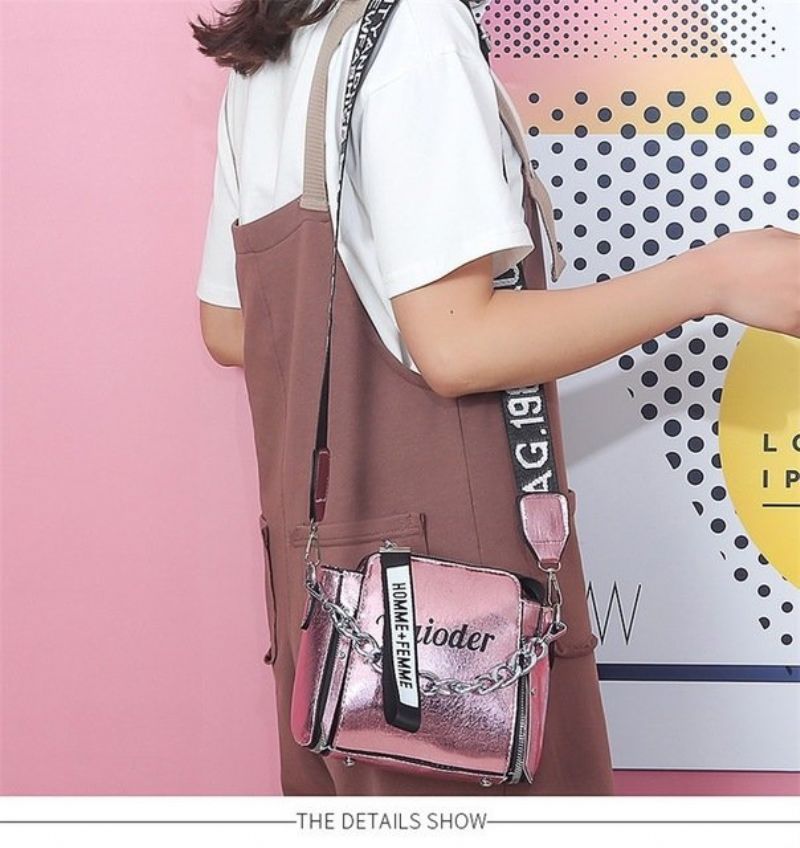 Ins Super New Messenger Bag Net Red Wide Shoulder Strap Girl Bucket Bag