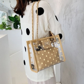 Jelly Transparent Packet Day Pearl Lock Chain Torba Nova Svježa Tote Bag Na Rame Messenger