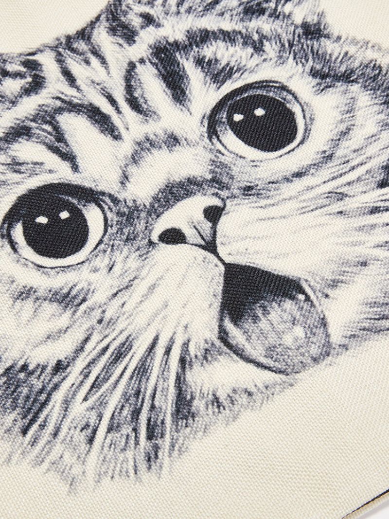 Joseko Ženska Pamučna Posteljina Za Slobodno Vrijeme Na Otvorenom Slikanje Tintom S Mačkama Torba Za Kupnju Velikog Kapaciteta Velika