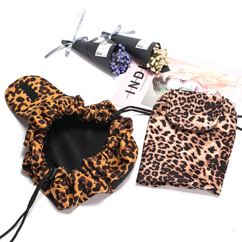 Leopard Print Lazy Makeup Bag Prijenosna Putna Torba Za Pohranu Za Velikog Kapaciteta S Uzicom