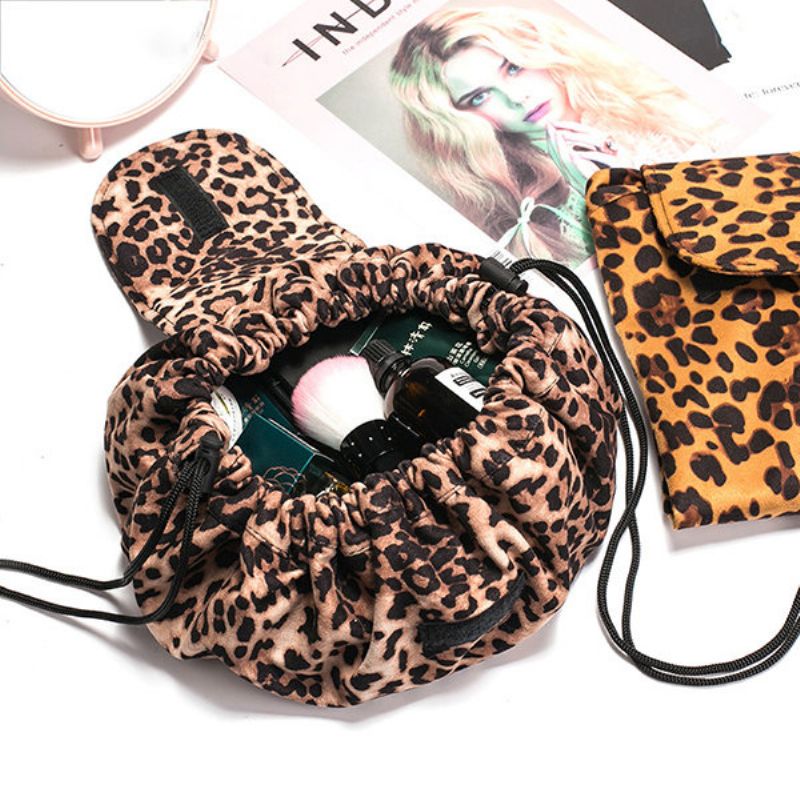 Leopard Print Lazy Makeup Bag Prijenosna Putna Torba Za Pohranu Za Velikog Kapaciteta S Uzicom