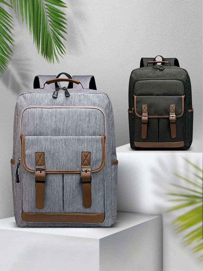 Menico Unisex Poliester Casual Zip Contrast Preppy Ruksak Putna Torba Za Prijenosno Računalo