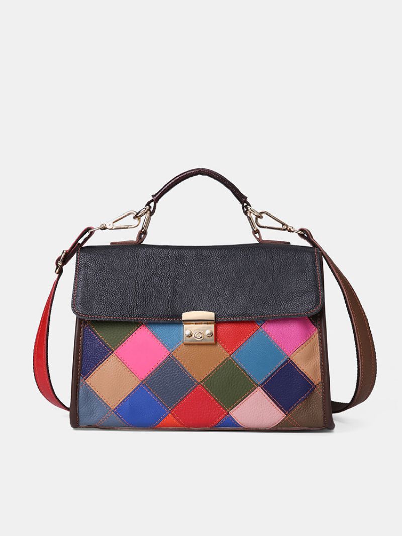 Ženska Prava Kožna Patchwork Vintage Ručna Torba Preko Ramena