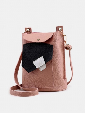 Ženska Pu Kožna Patchwork Torba Preko Ramena Bucket Bag